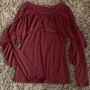 BOOHOO top with flared sleeves.